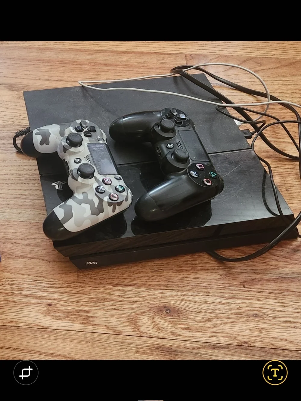 Sony PS4 Slim Console with Black and Gray Camo DualShock Controllers